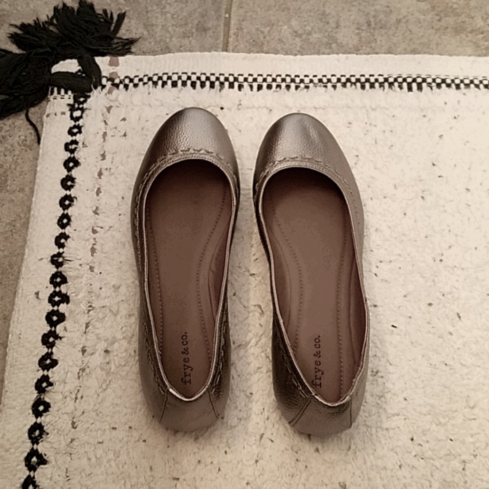 Silver Frye Ballet Flats Never worn.